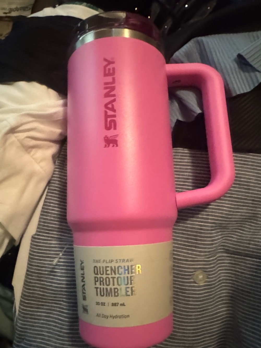 Stanley Bright Pink Insulated Tumbler with Handle